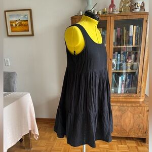 ICHI Black Tiered Sleeveless Mini Dress
